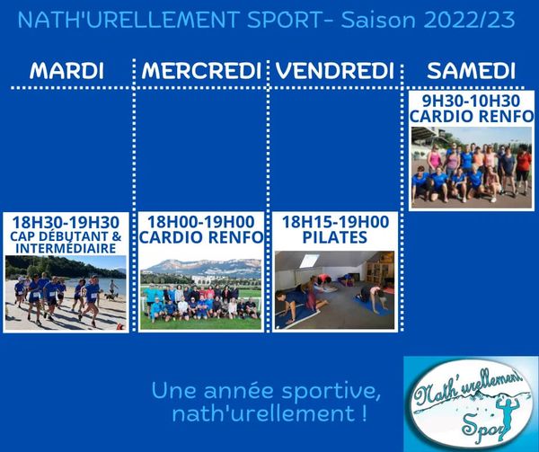 agenda programme Nathalie Peillex Nathurellement Sport