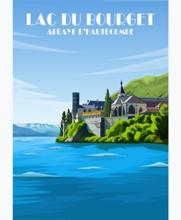 Affiche Lac du Bourget poster Abbaye Hautecombe