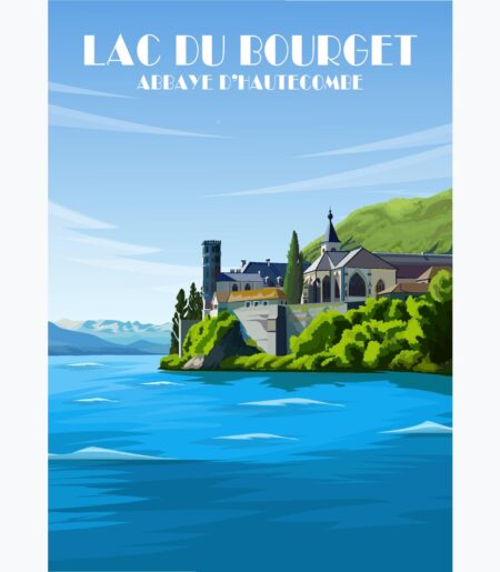 Affiche Lac du Bourget poster Abbaye Hautecombe