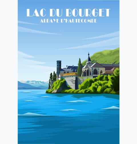 Affiche Lac du Bourget poster Abbaye Hautecombe