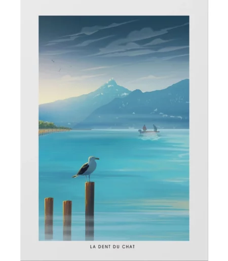 Poster Dent du Chat Lac du Bourget
