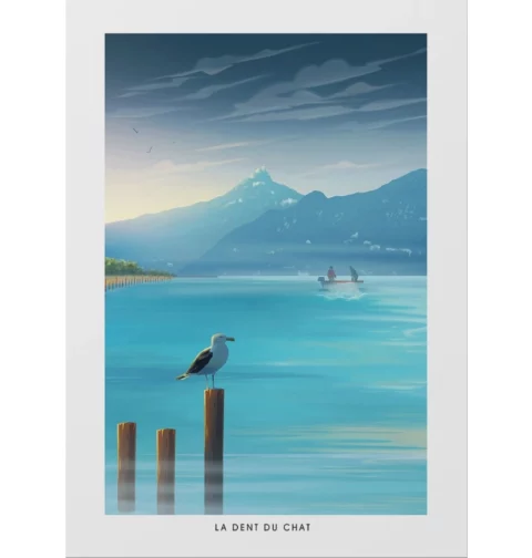 Poster Dent du Chat Lac du Bourget
