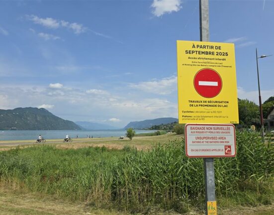 Fermeture promenade du lac