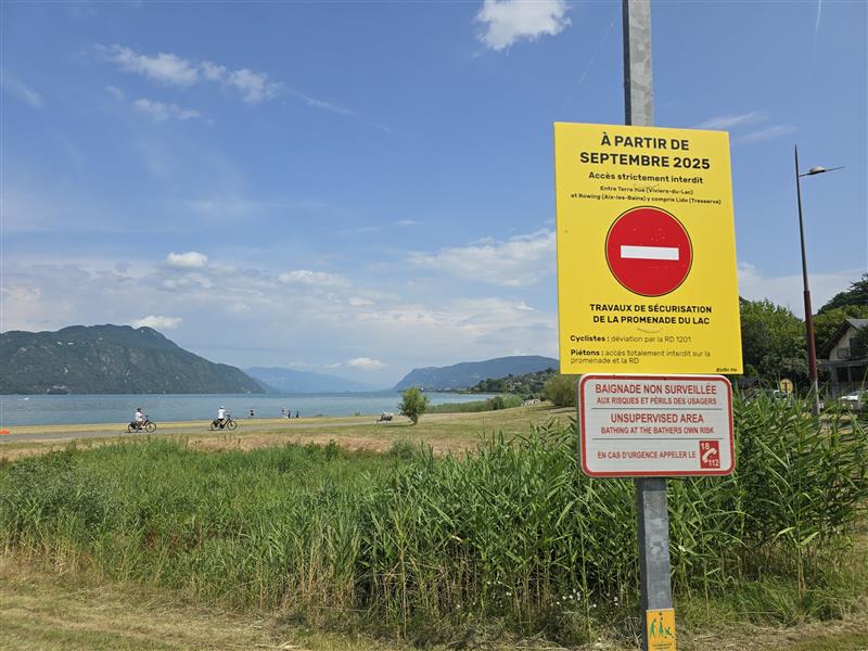 Fermeture promenade du lac