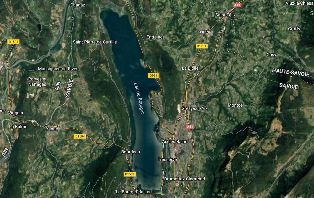 Lac du Bourget vu du ciel