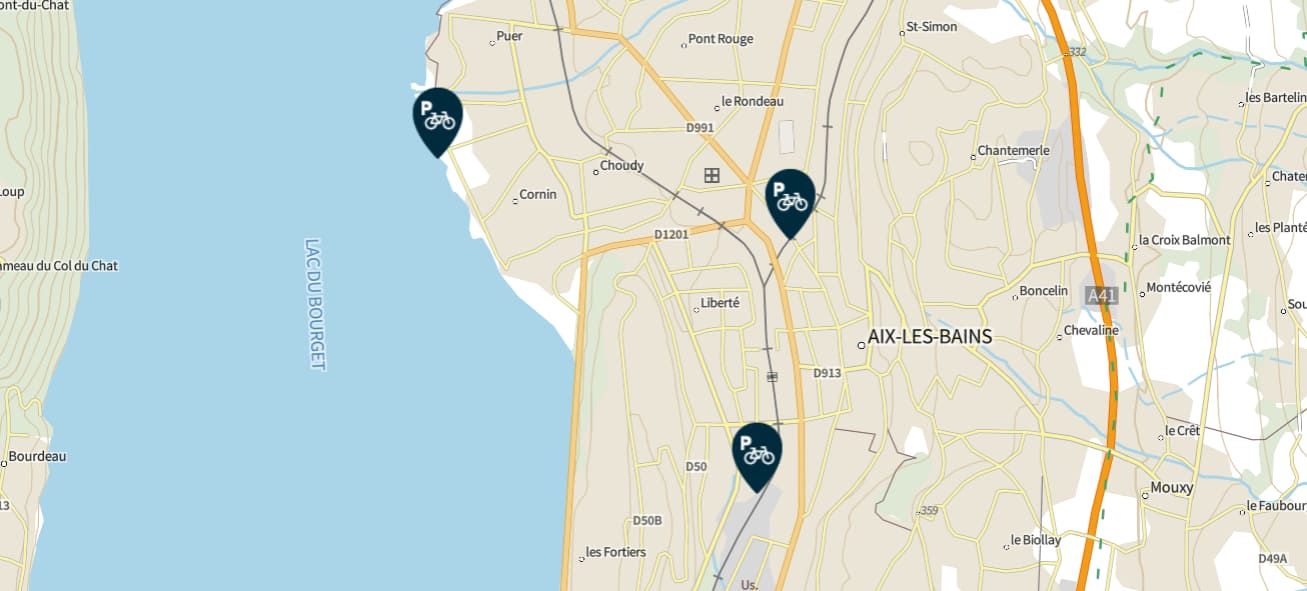 consignes pour velos à aix les bains