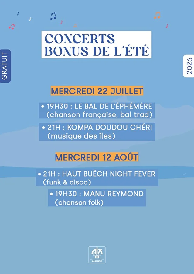 Concerts bonus de l'été