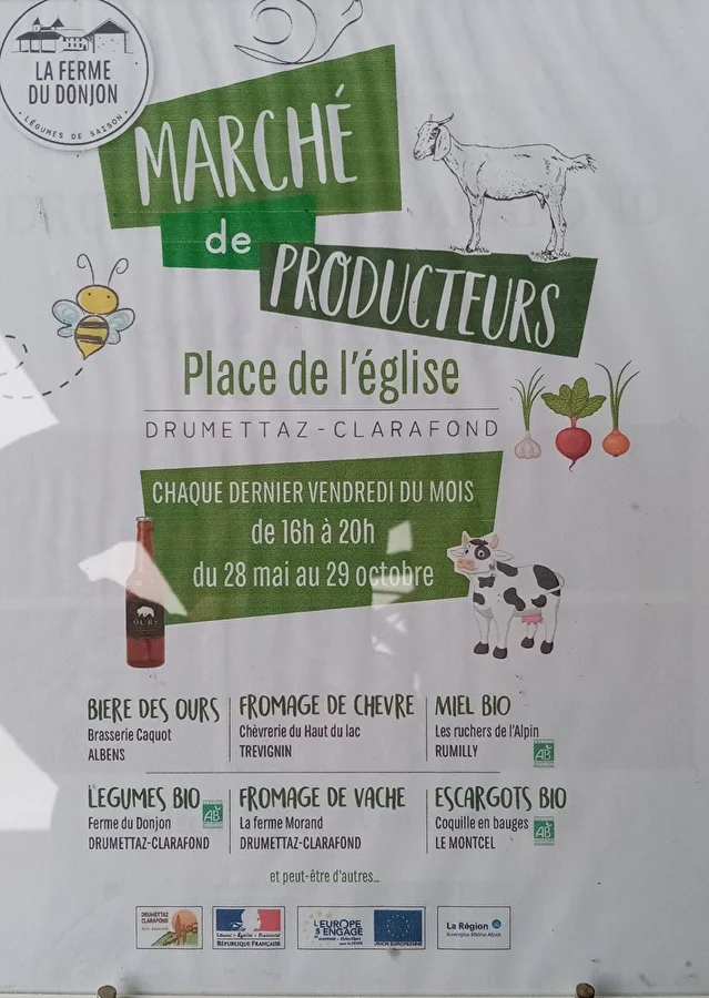 Marché de producteurs à Drumettaz-Clarafond